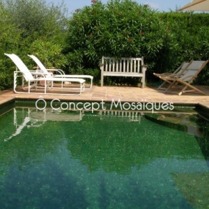 Pool mosaic mix green olive