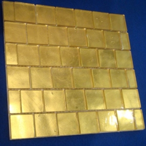 Gelbgoldmosaik glatt im Großformat 50x50